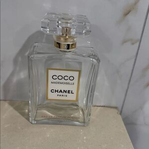 CHANEL Coco Mademoiselle Perfume Bottle with Gold Accents